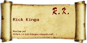 Rick Kinga névjegykártya